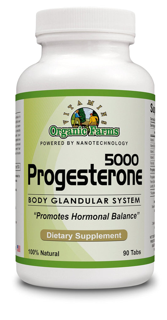 Organic Farm Vitamins Progesterone 5000 - Body glandular System Dietary Supplement, 100% Natural Progesterone Pills - Formula to Balance Hormones - progesterone Supplement, 90 Tablets Organic Farms VitaminsBuy Supplements Australia