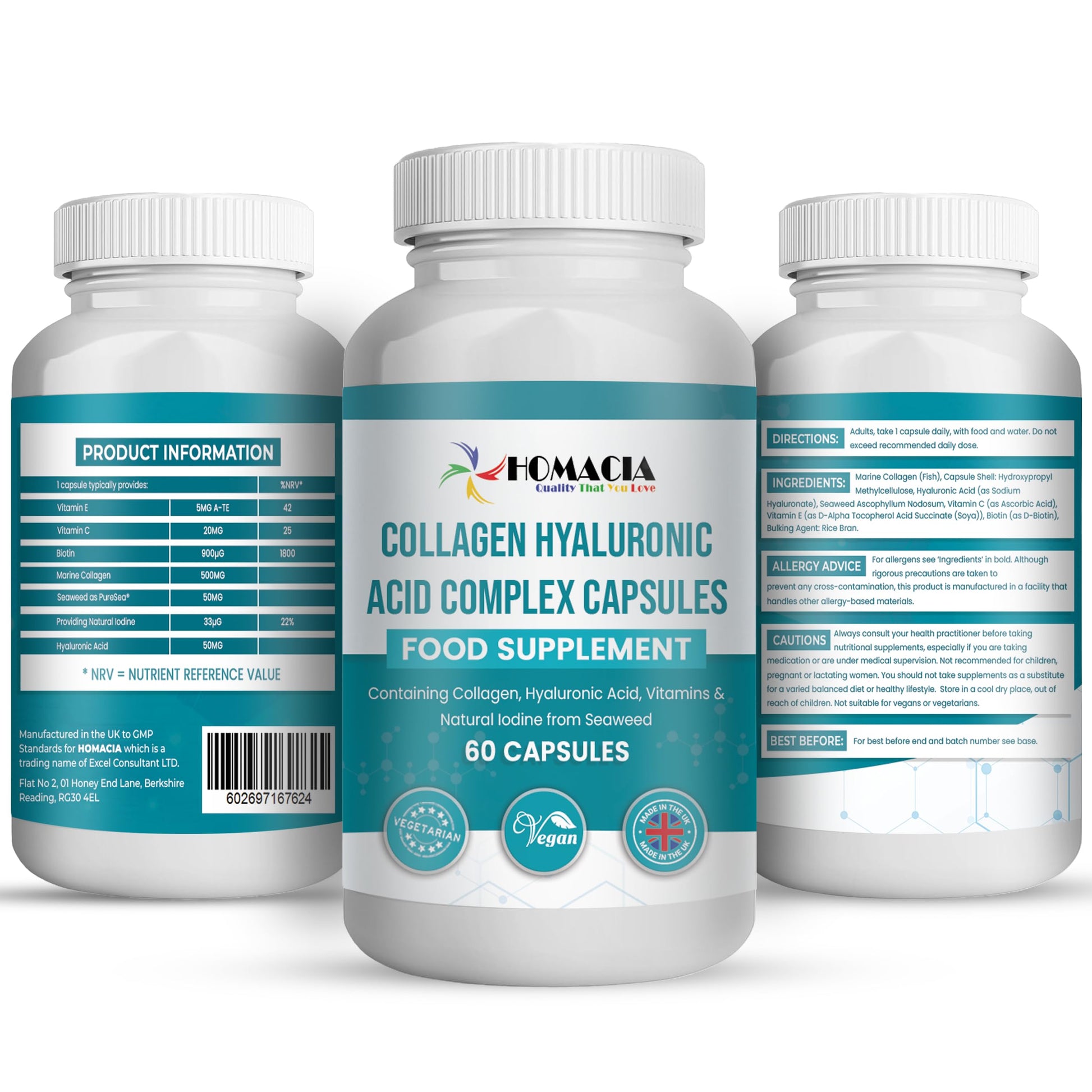 Homacia’s Collagen Capsules | Marine Collagen with Hyaluronic Acid | Pure Collagen Supplements for Women HOMACIA Quality That You loveBuy Supplements Australia