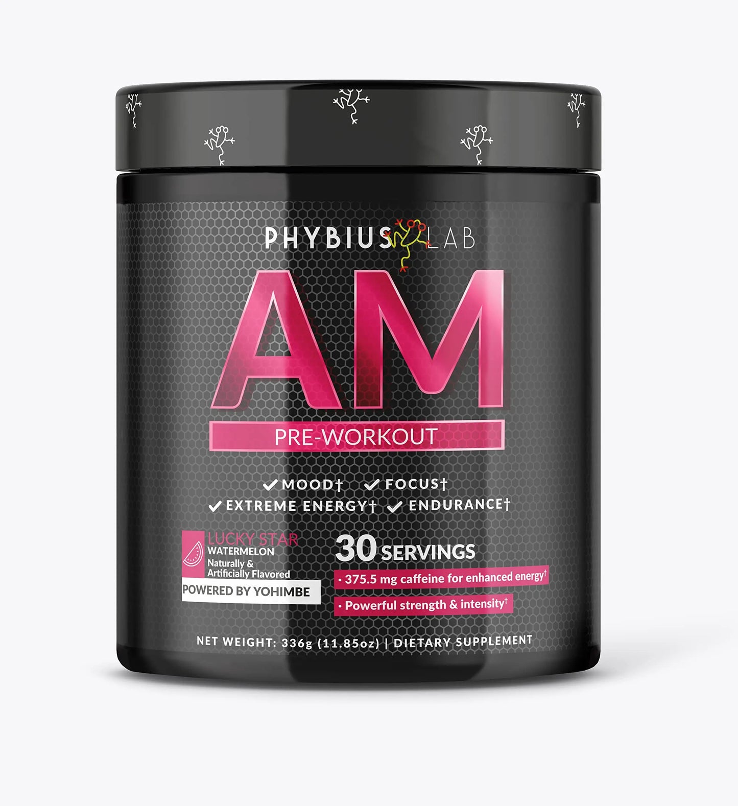 PHYBIUS Lab AM Pre-Workout (Sour Watermelon) Focus, Strength, Powder, 30 Servings PHYBIUS Lab