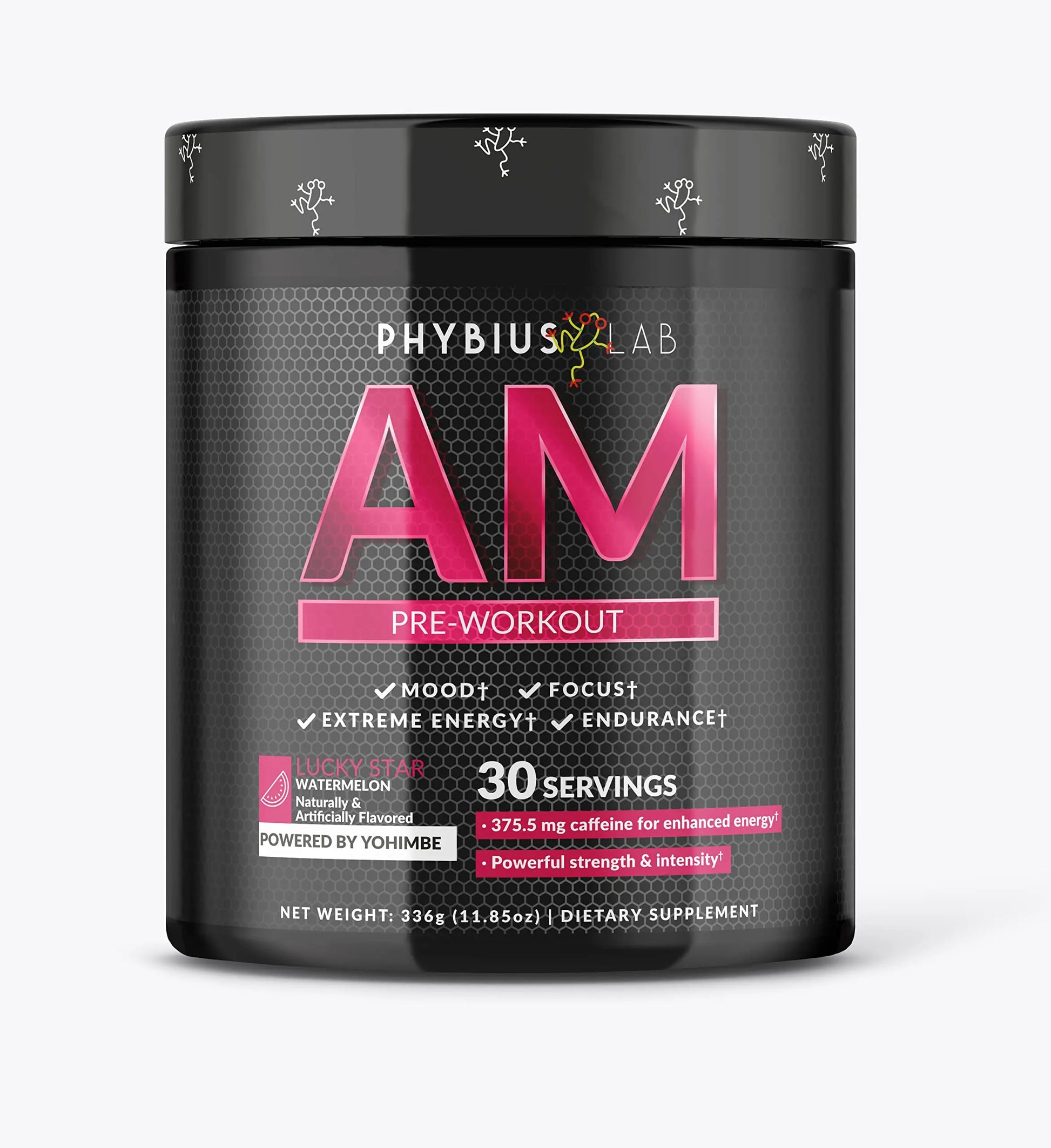 PHYBIUS Lab AM Pre-Workout (Sour Watermelon) Focus, Strength, Powder, 30 Servings PHYBIUS Lab