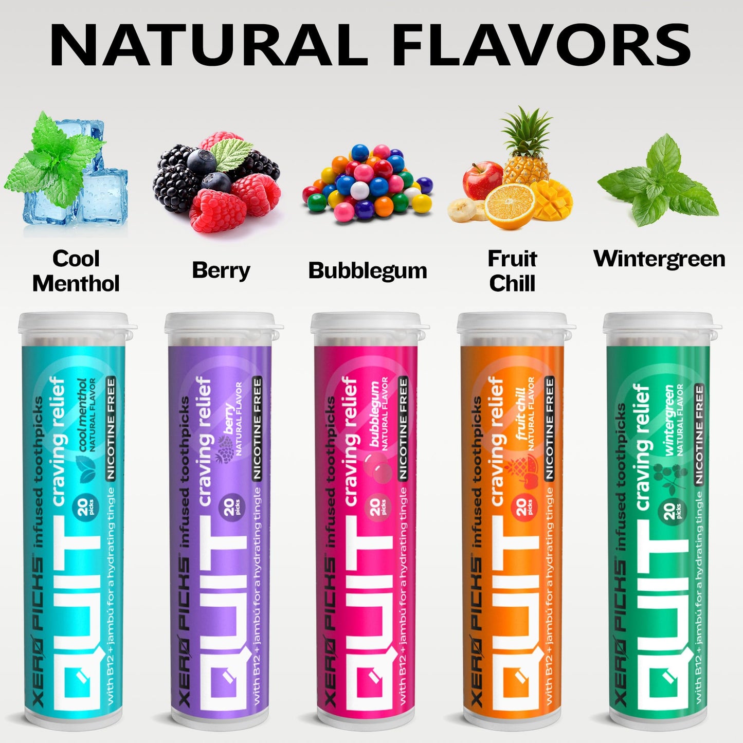 Xero Picks Infused Flavored Toothpicks to Help Quit Smoking - Nicotine Xero Picks