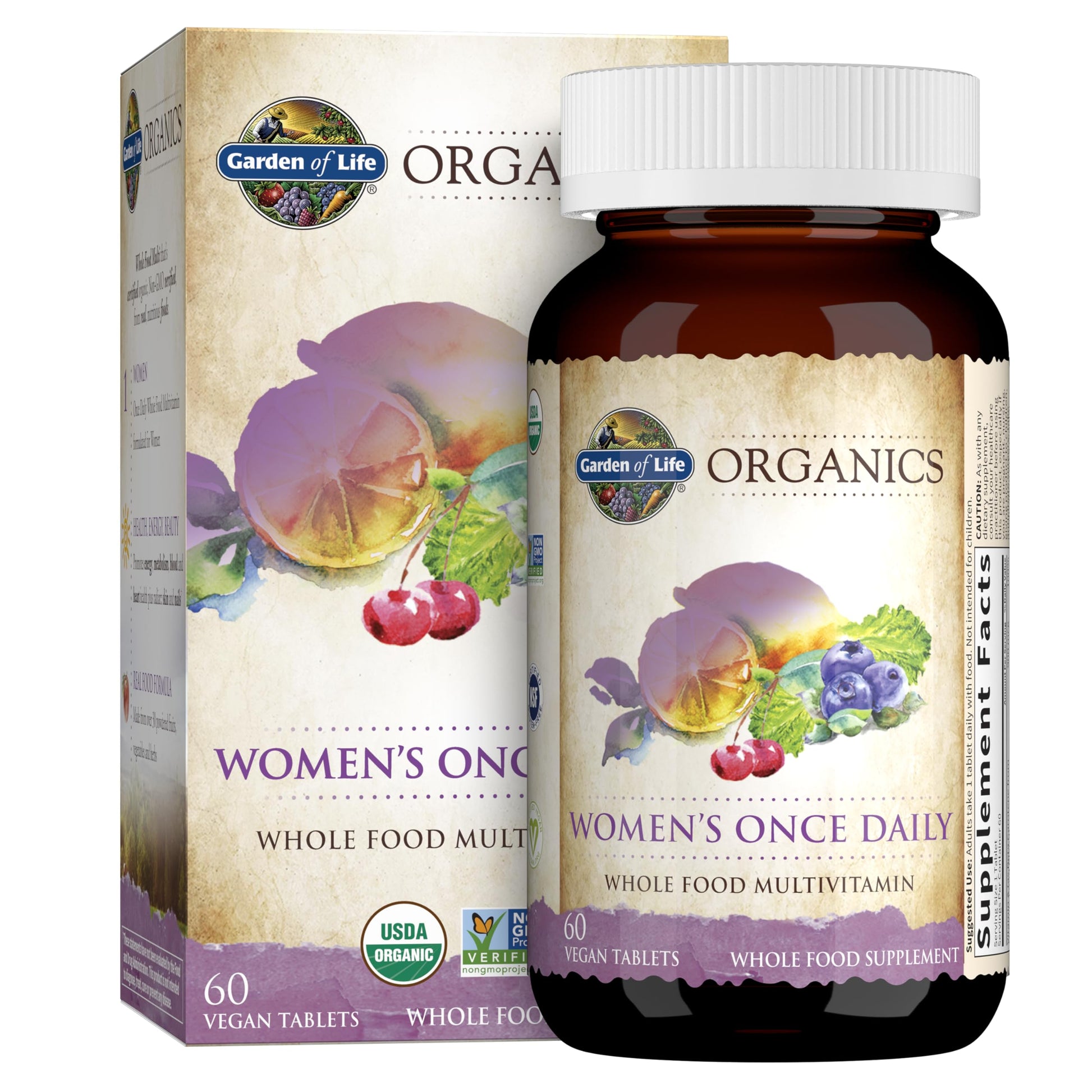 Garden of Life Organics Multivitamin for Women - Women's Once Daily Multi - Whole Food Multi with Iron, Biotin, Vegan Organic Womens Multivitamin Garden of LifeBuy Supplements Australia