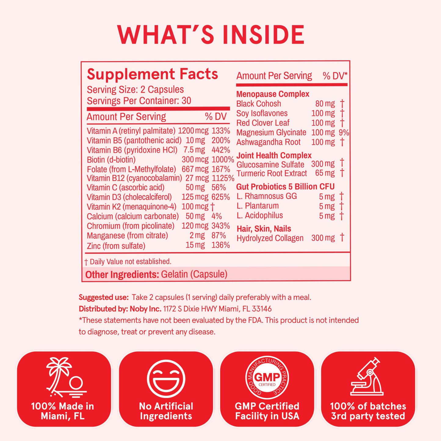 Peach Perfect Menopause Multivitamin | 21 Vitamins for Women 45+ | Black Cohosh, Ashwagandha, Vitamin D3+K2, Probiotics & Collagen | Support for Hot Flashes, Mood Swings, Joint & Skin Health | 30 SVG Peach PerfectBuy Supplements Australia