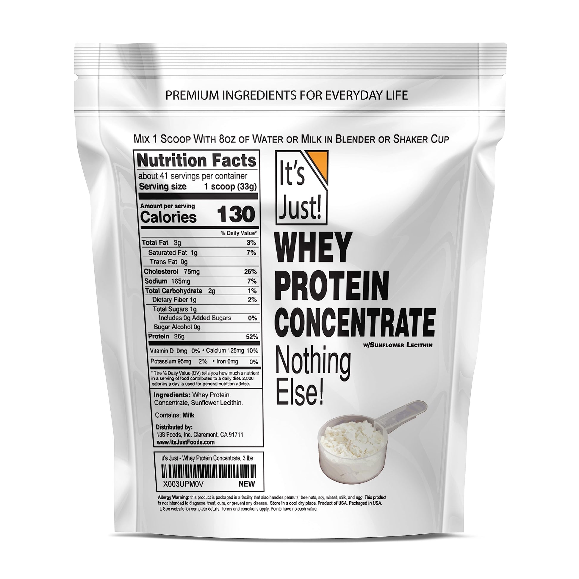 It's Just! - 100% Whey Protein Concentrate, Made in USA, Premium WPC-80, No Added It's Just!Buy Supplements Australia