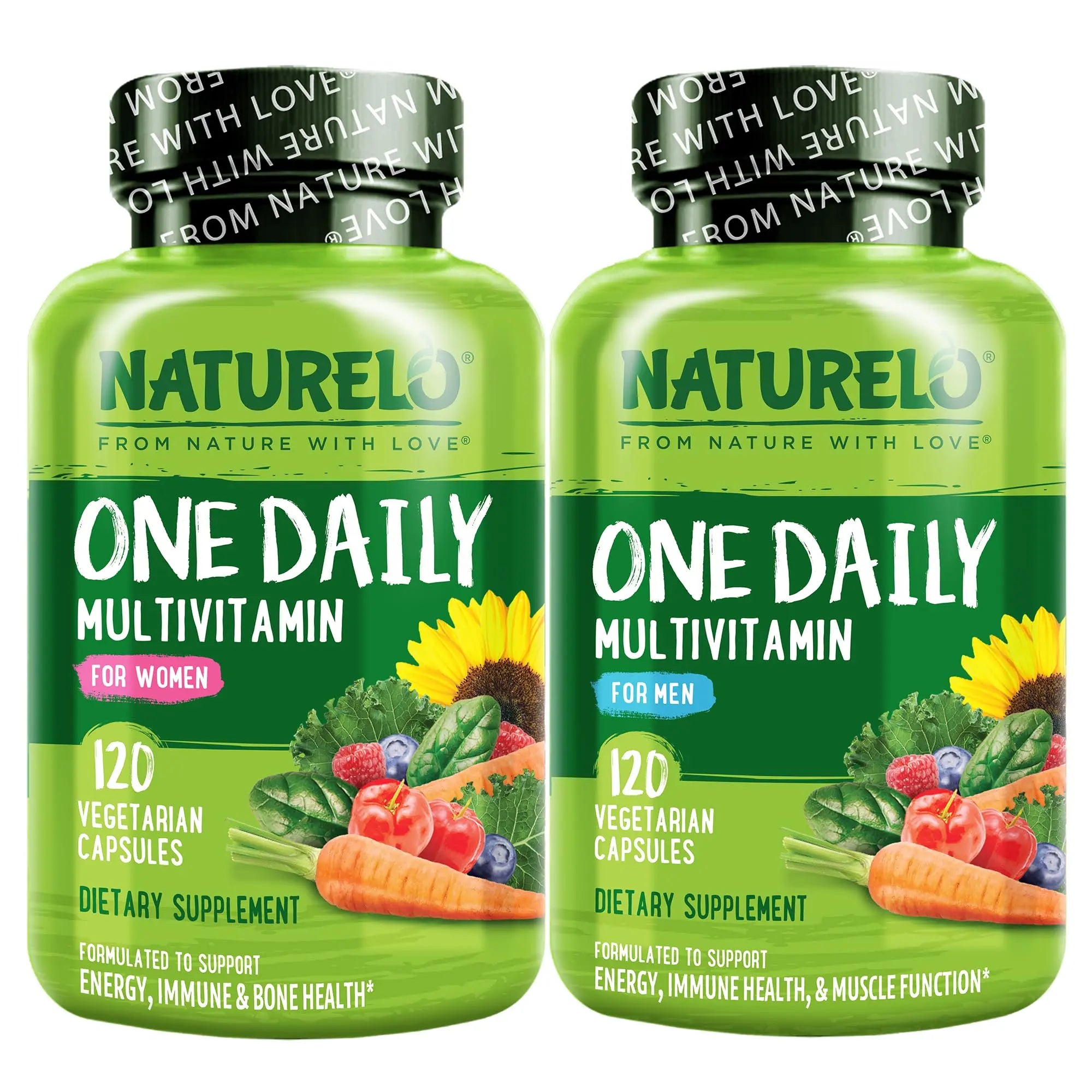 NATURELO One Daily Multivitamin for Men, 120 Vegetarian Capsules One Daily Multivitamin for Women NATURELO