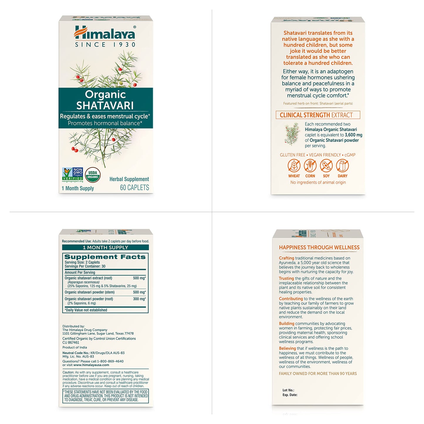 Himalaya Organic Shatavari for PMS, Menstrual Cramp Relief, Menopause Support, and Women's Health Himalaya