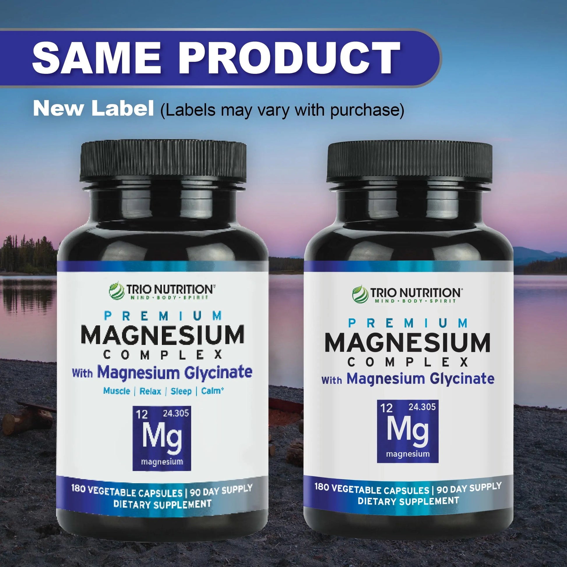 Trio Nutrition Magnesium Complex 90 Day Supply 420 mg | Natural Calm, Relax, Stress Relief, and Muscle Recovery |Magnesium Glycinate Supplement with Vitamin B6 for Rapid Absorption* TRIO NUTRITION buy supplements Au
