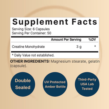 Creatine Monohydrate Capsules 3,000mg Per Serving, 300 Count | Micronized, Unflavored Creatine Pills | Pre-Workout & Muscle Strength Support | Easy to Swallow, Filler-Free | 50 Servings NatureBellBuy Supplements Australia