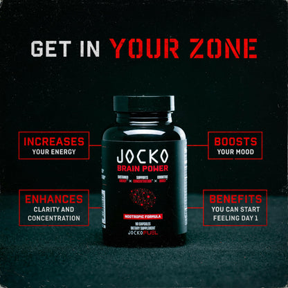 Jocko Fuel Brain Power - Nootropic Dietary Supplements for Memory & Focus wiht L Theanine, L Carnitine- Energy & Focus Supplement (90 Capsules) Jocko FuelBuy Supplements Australia
