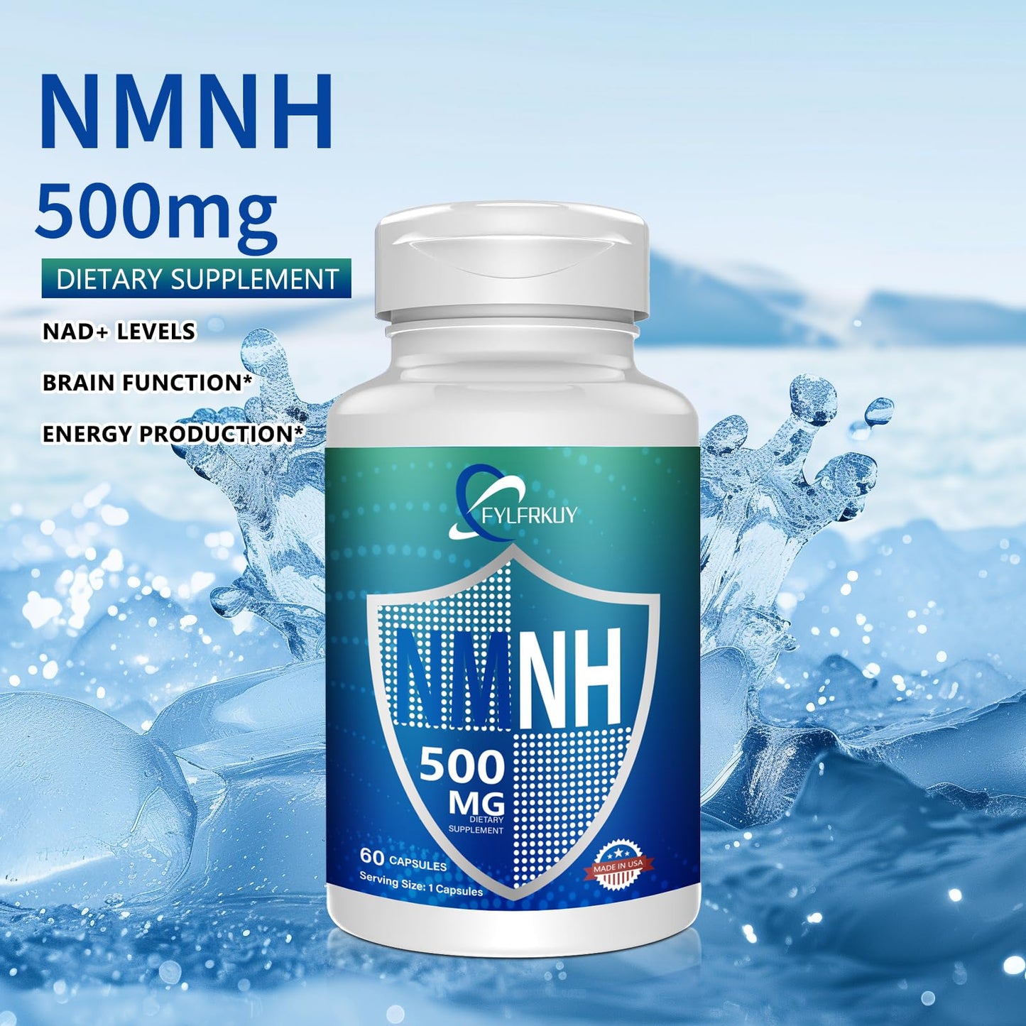 FYLFRKUY New NMNH 500mg Per Serving (Dihydronicotinamide Mononucleotide), NAD 𝐒𝐮𝐩𝐩𝐥𝐞𝐦𝐞𝐧𝐭𝐬 Pure Organic, More Effective Than NMN for Anti-Aging, Energy, Immunity, Focus - 60 Count FYLFRKUYBuy Supplements Australia