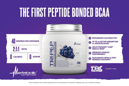 Metabolic Nutrition | TRIPEP - Tri-Peptide Branch Chain Amino Acid, BCAA Powder Metabolic NutritionBuy Supplements Australia