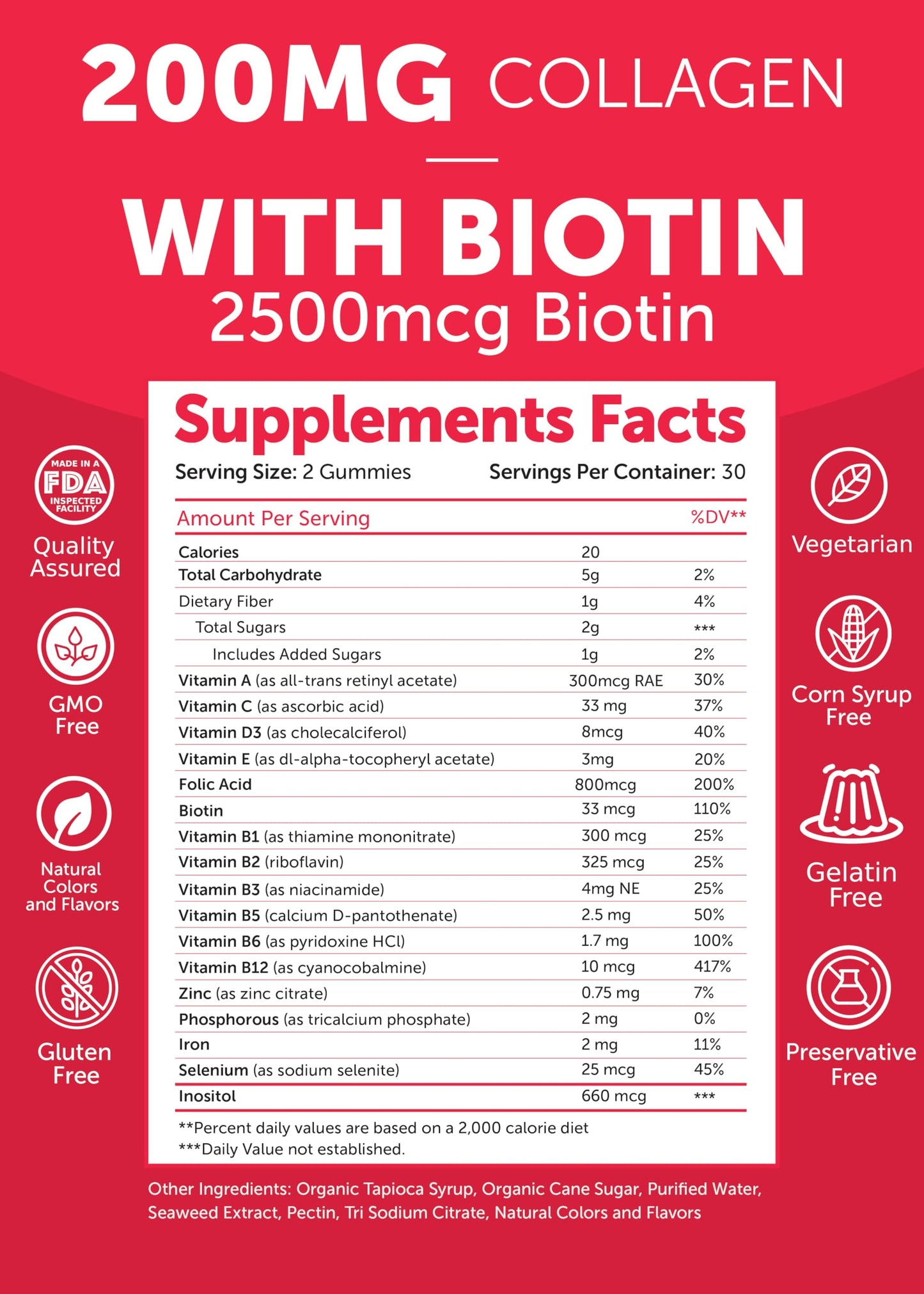 Biotin and Prenatal Bundle - Hair Skin and Nails Gummies with Vitamin C and E - Chewable Multivitamin Lunakai