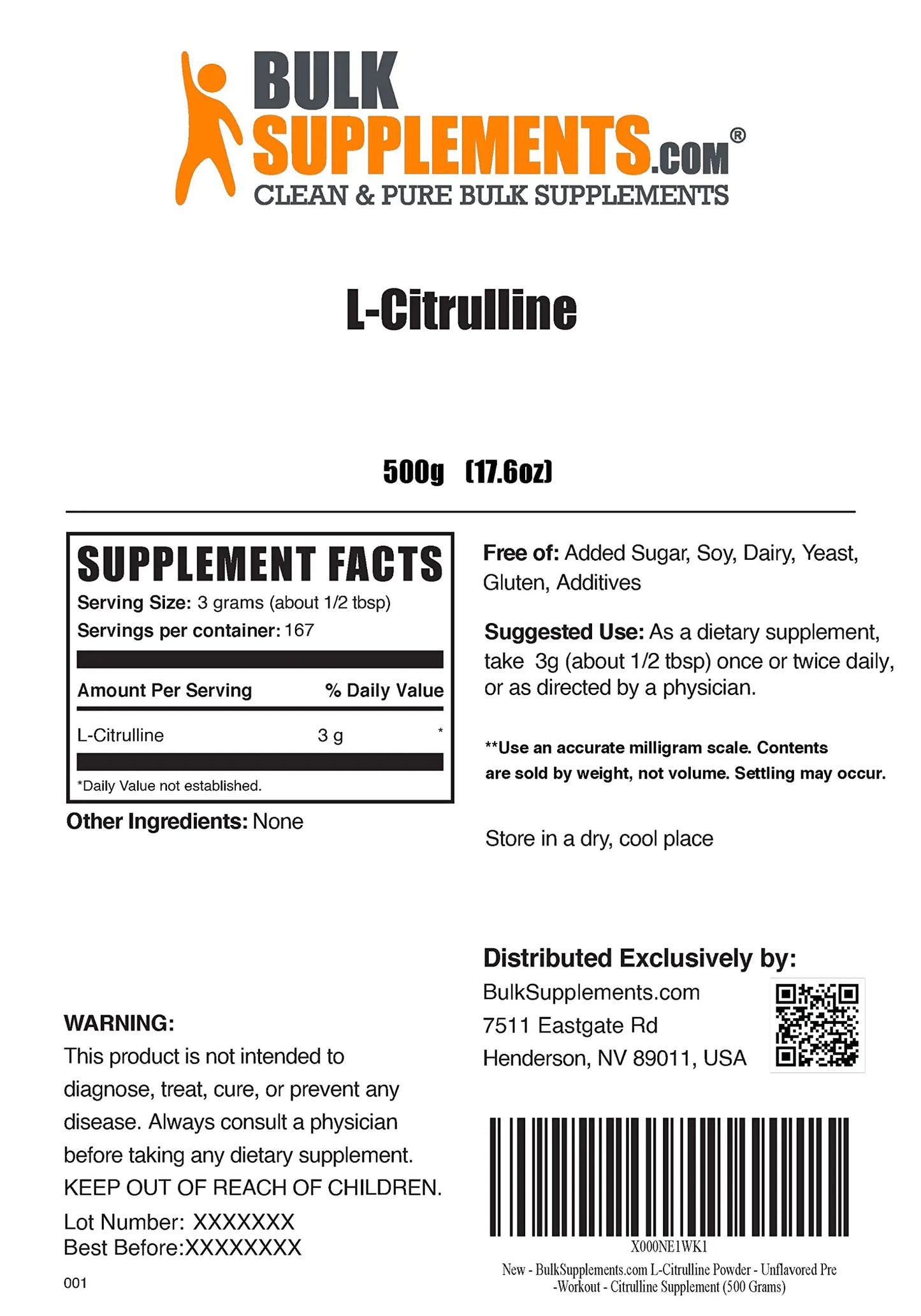 BULKSUPPLEMENTS.COM Beta Alanine 500g & L-Citrulline 500g Bundle BULKSUPPLEMENTS.COM