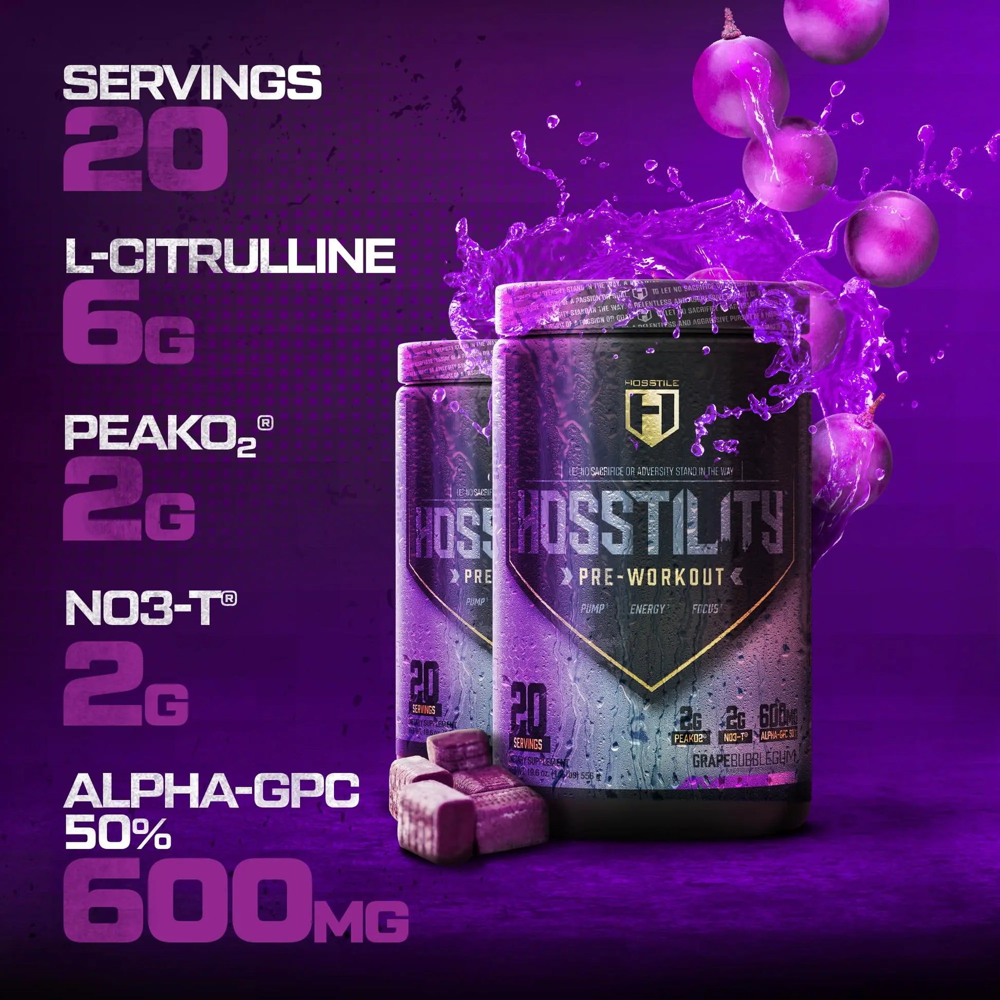 HOSSTILE Hosstility Pre Workout, All-in-One Pre Workout Powder for Men and Women HOSSTILE