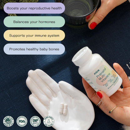 MIRA Prenatal Multi-Vitamins for Women, Folate (Folic Acid) & Choline, Supplement for Before, During MIRA