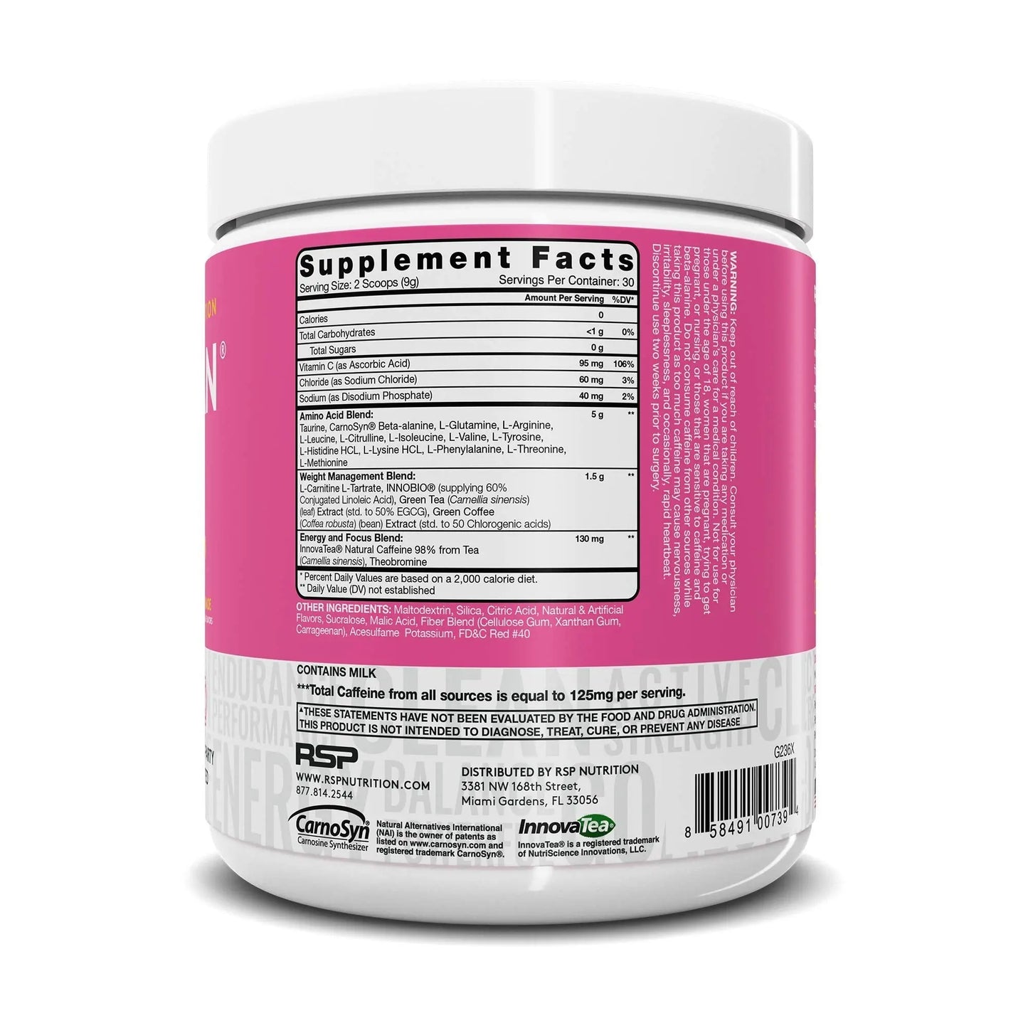 RSP NUTRITION AminoLean Pre Workout Energy (Pink Lemonade 30 Servings) RSP NUTRITION