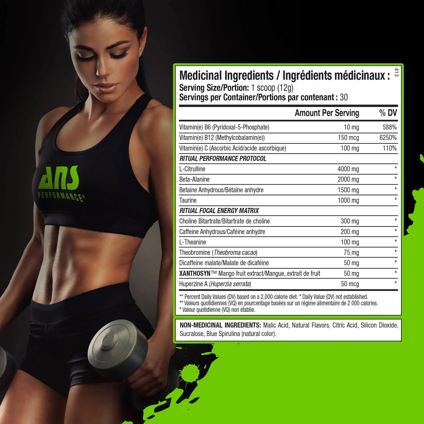 ANS Performance Ritual Pre Workout (30 Servings, 12.7 oz) - Complete Preworkout Formula ANS Performance