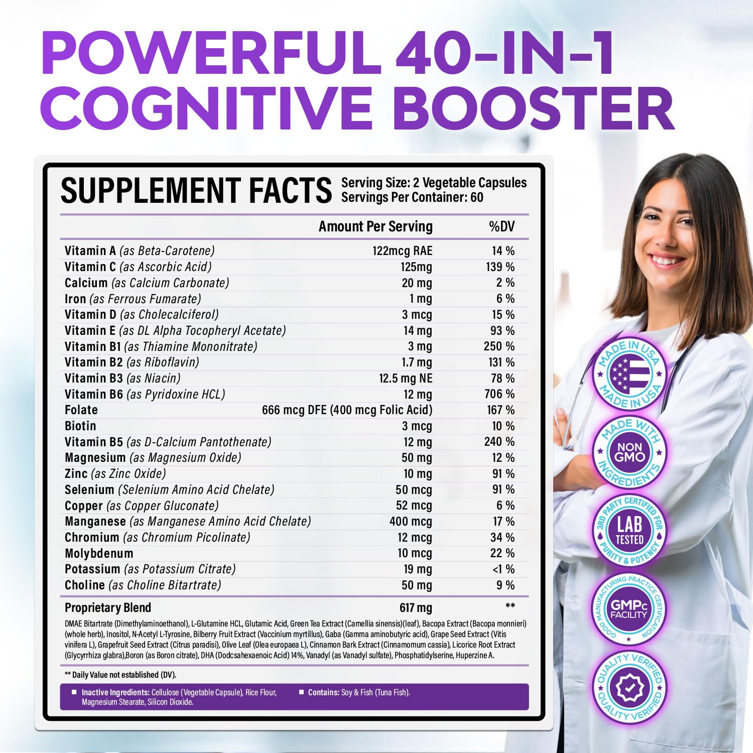 40-in-1 Brain Booster Supplements for Memory, Focus, Clarity, Energy, Performance Rainbow Nutrients, LLCBuy Supplements Australia