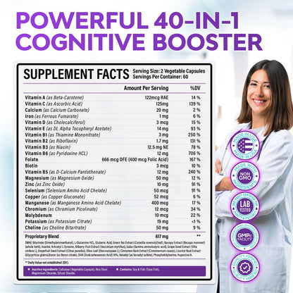 40-in-1 Brain Booster Supplements for Memory, Focus, Clarity, Energy, Performance Rainbow Nutrients, LLCBuy Supplements Australia