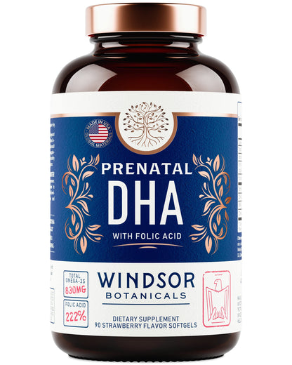 Prenatal Vitamins with DHA and Folic Acid - Fetal Development and Pregnancy Support WINDSOR BOTANICALS