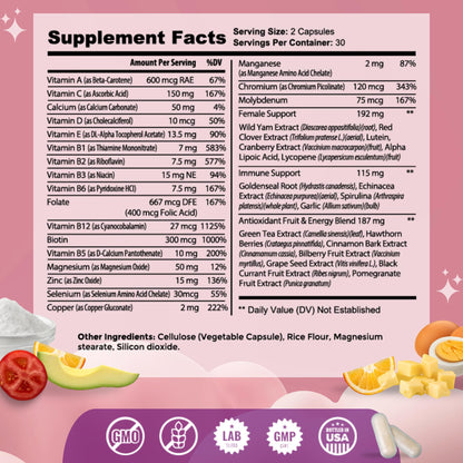 Mommyz Love Womens Multivitamin for Hormonal Balance, Antioxidant Defense, Immune Support Plus Mommyz Love