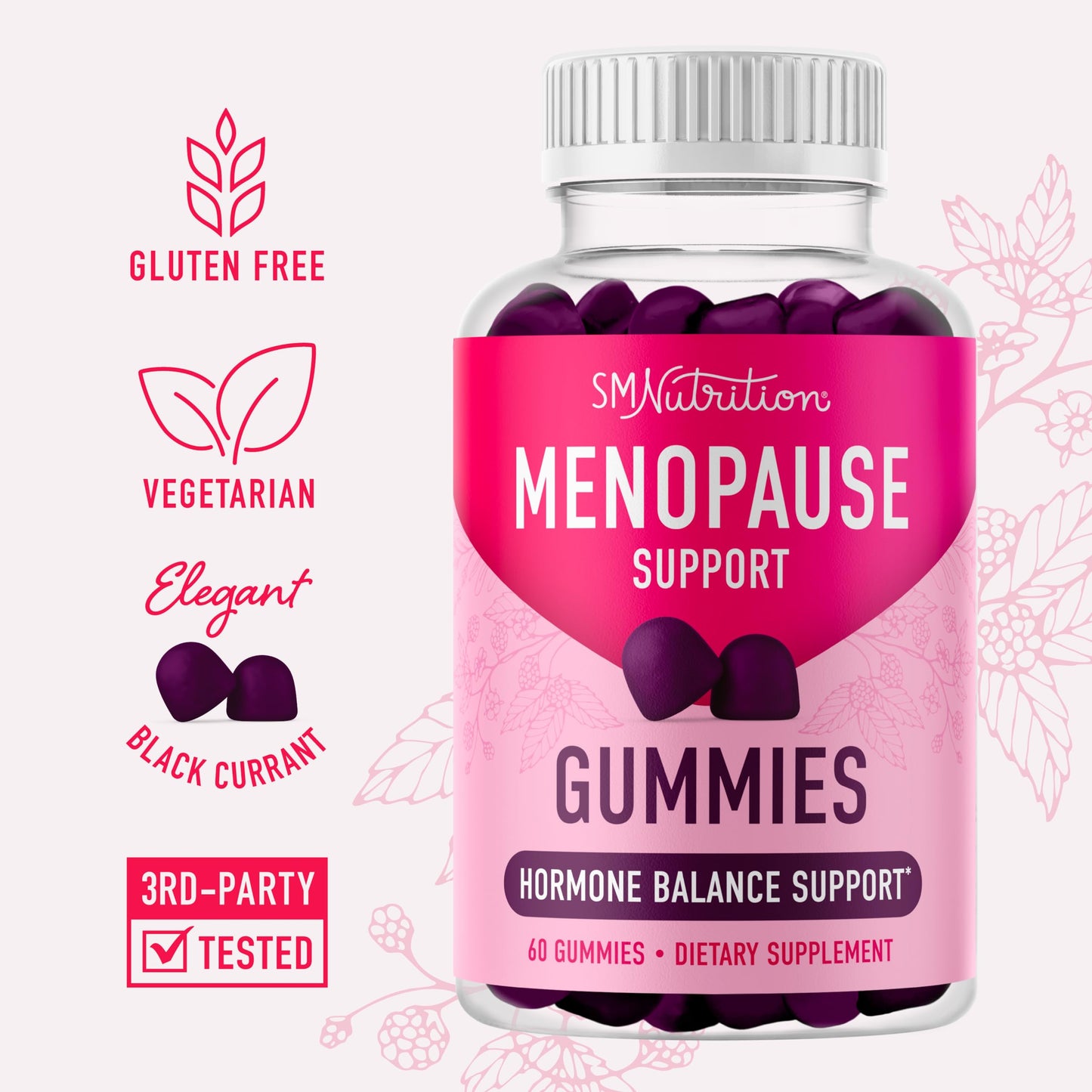 Menopause Support Gummies | Hormone Balance Relief for Hot Flashes, Night Sweats, Mood Swings SMNutrition