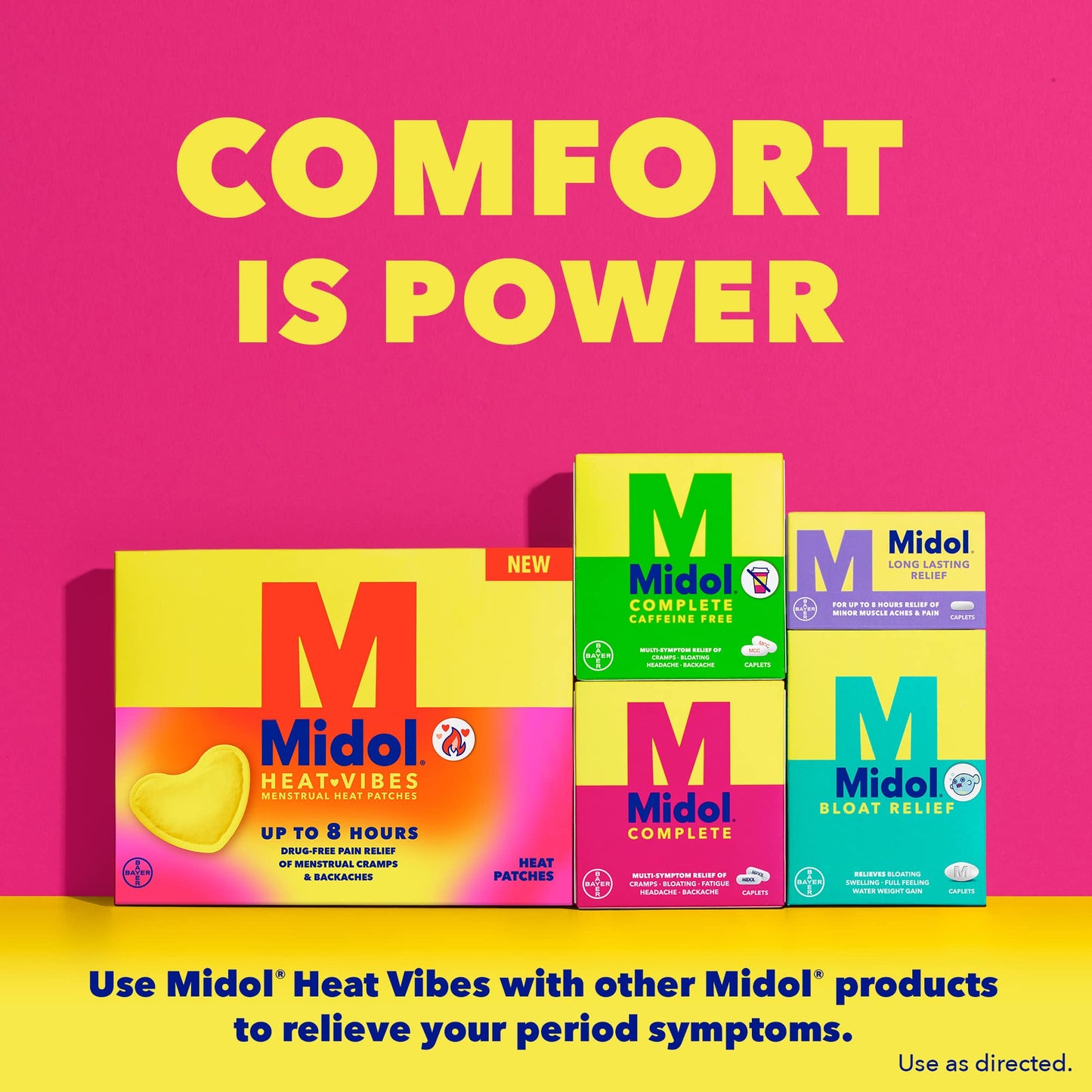 Midol Heat Vibes Menstrual Pain Relief Heat Patches - 6 Count Pack for Period Cramps and Backache MidolBuy Supplements Australia