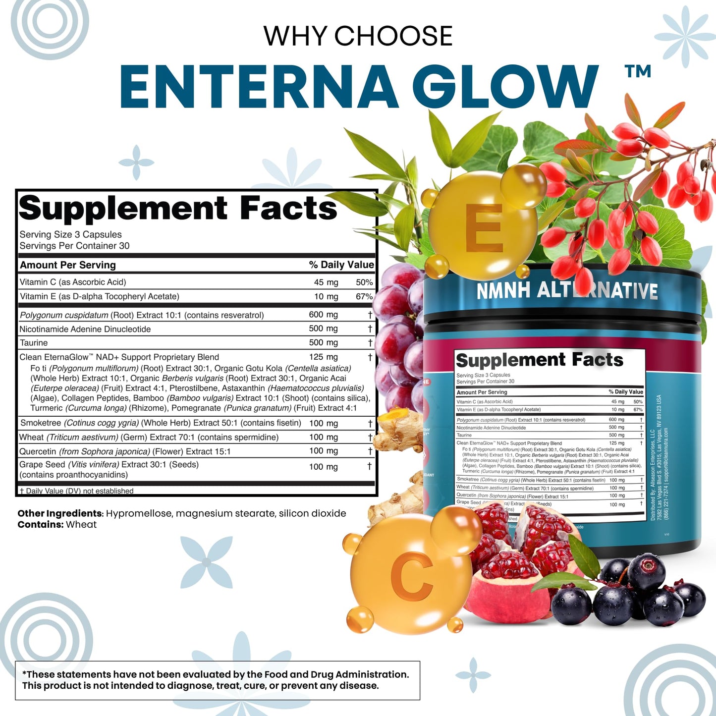 Clean NAD Supplement Resveratrol Liposomal NAD+ Spermidine Fisetin Wheat Germ Quercetin Grape Seed Extract Gotu Kola Berberine Astaxanthin Peptides for Women Energy 90 Capsules Clean NutraceuticalsBuy Supplements Australia