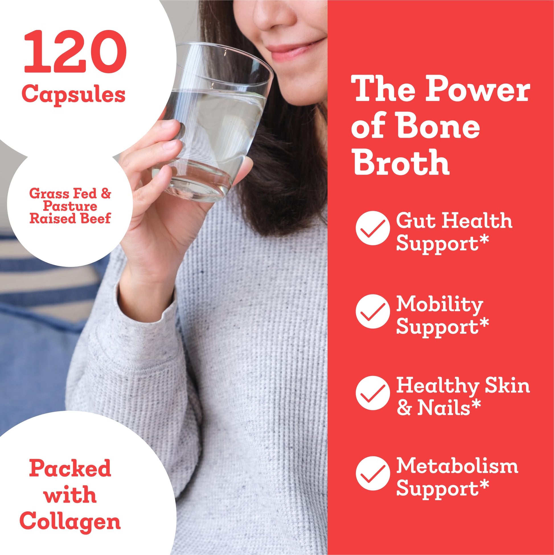 Dr. Kellyann Bone Broth Capsules | 500mg Collagen Per Serving | Supports Gut Health | Joint & Cartilage Repair | Skin Hair Nails | Fasting Support | Grass-Fed Beef | Digestive Wellness | 40 Servings Dr. Kellyann buy supplements Au