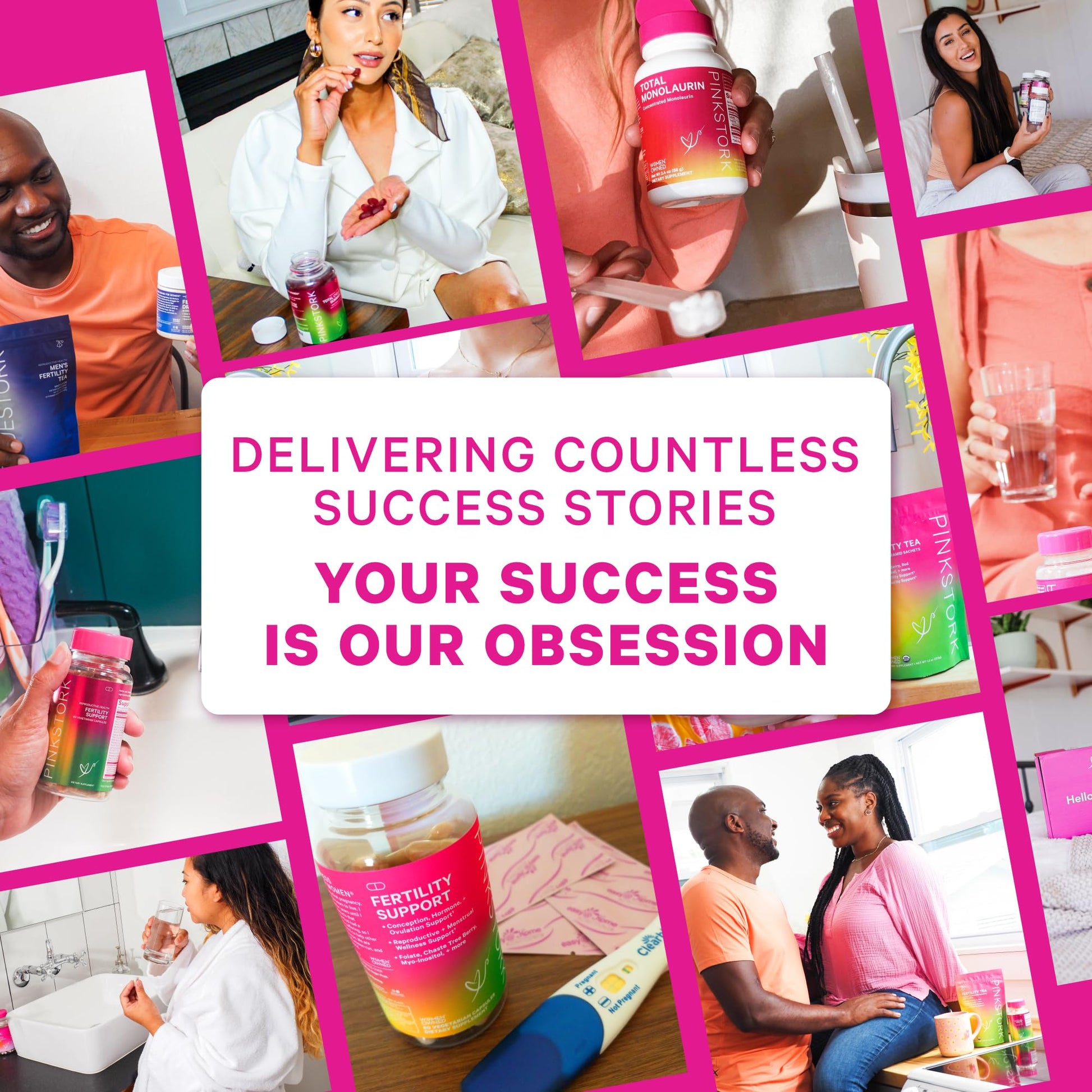 Pink Stork Fertility Tea and Progesterone Cream for Women, Fertility, Ovulation, Conception, and Hormone Balance for Women with Chaste Tree Berry (Vitex) - Duo Pink Stork