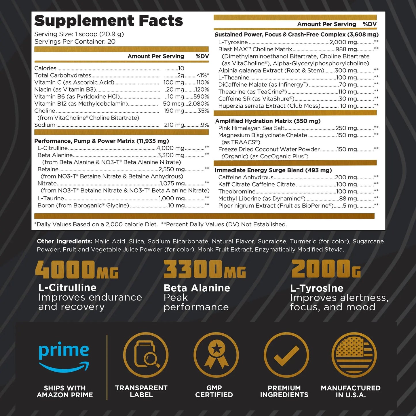 BLAST MAX – High-Stim Pre-Workout Powder – Highly Acclaimed Fully Stacked Pre Workout Old School Labs