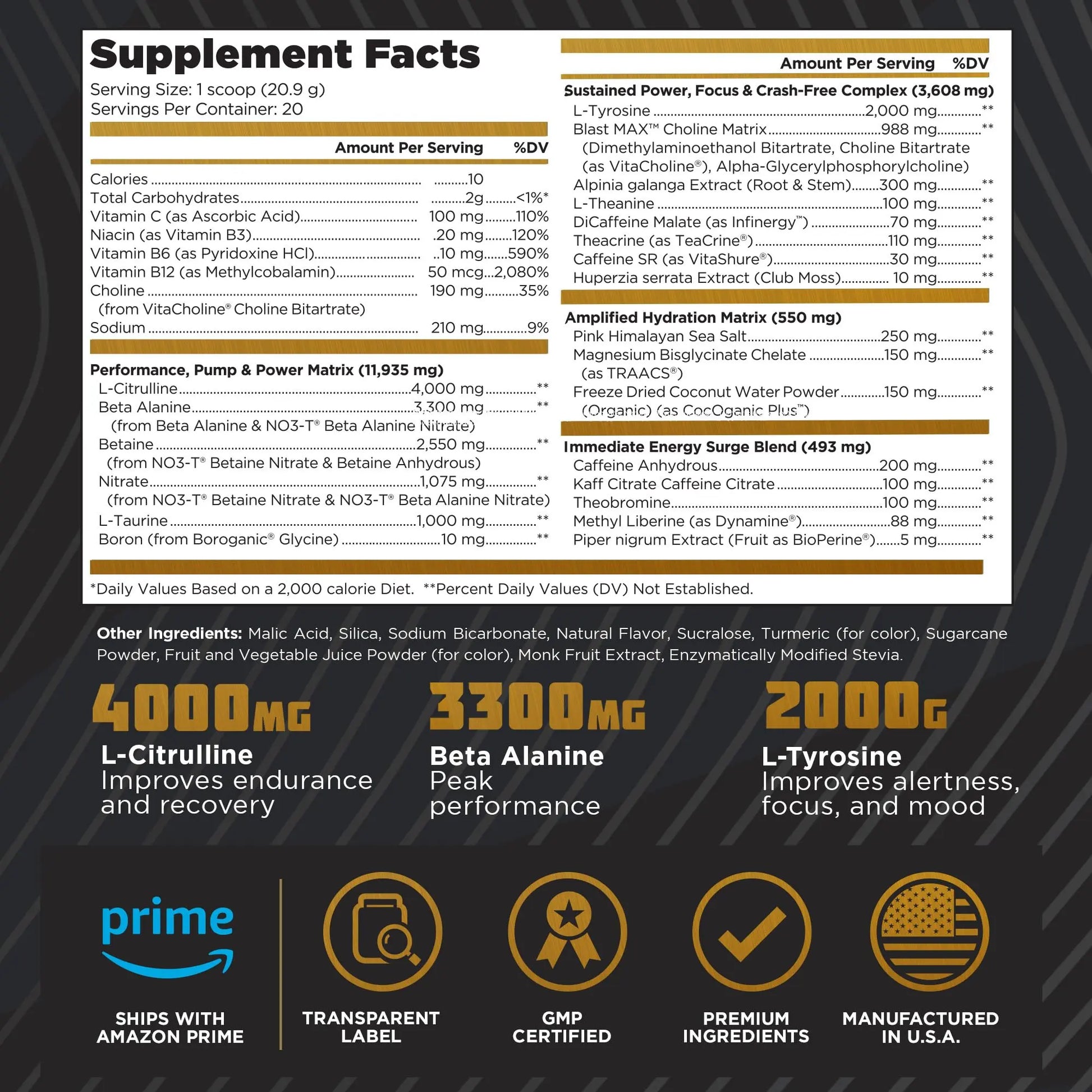 BLAST MAX – High-Stim Pre-Workout Powder – Highly Acclaimed Fully Stacked Pre Workout Old School Labs