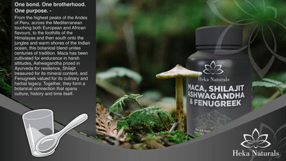 Heka Naturals Male Botanical Complex | 90 Capsules with Ashwagandha, Maca Root, Fenugreek & Shilajit | Traditional Plant-Based Ingredients for Active Lifestyles | Food Supplement Heka Naturals buy supplements Au