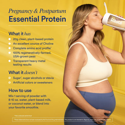 Ritual Prenatal Multivitamin and Protein Duo with Prenatal Vitamins and Organic Vanilla Protein Ritual