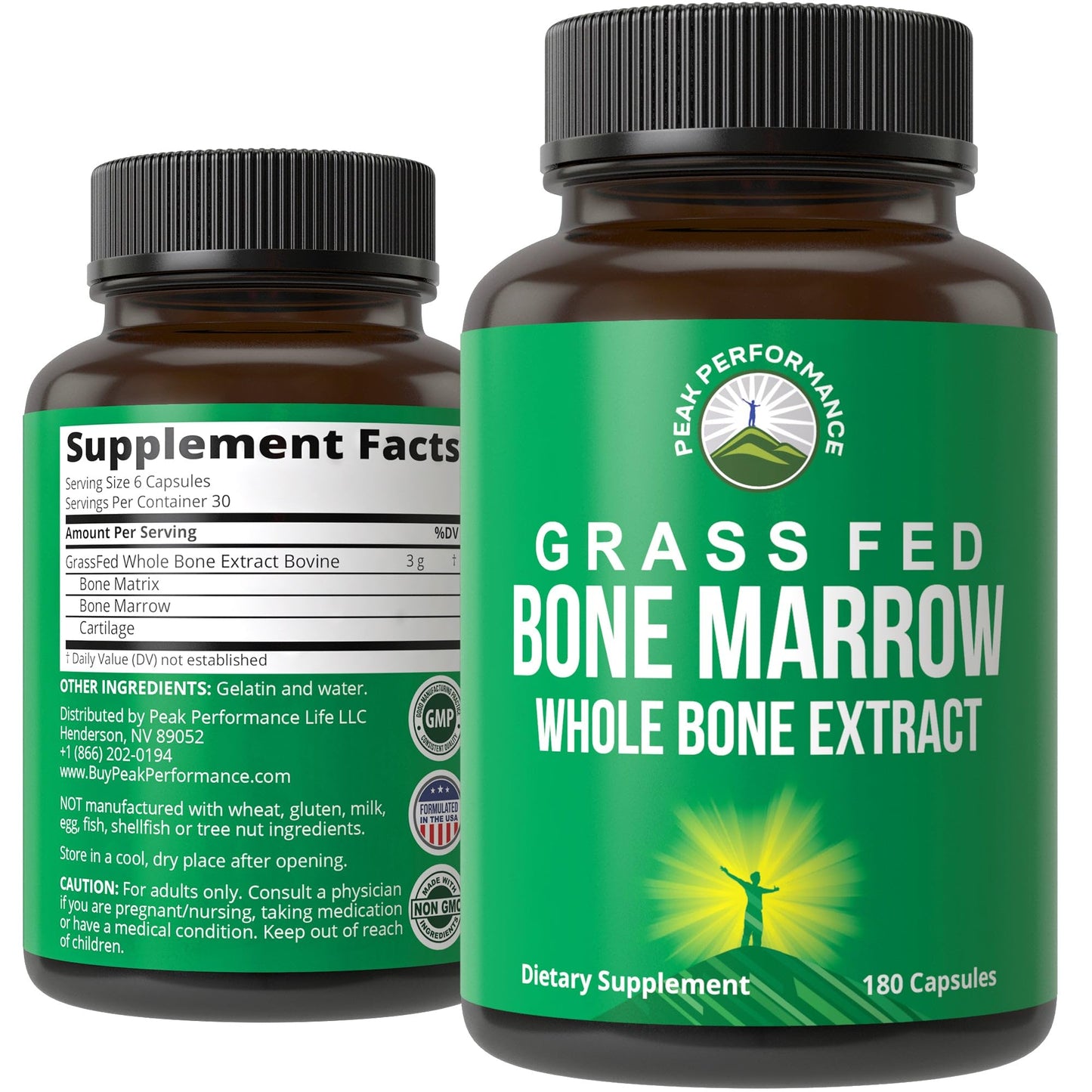 Peak Performance Grass Fed Bone Marrow - Whole Bone Extract Supplement 180 Capsules. Superfood Pills Rich in Collagen, Vitamins, and Amino Acids. from Matrix, Marrow, Cartilage. Ancestral Tablets Peak PerformanceBuy Supplements Australia