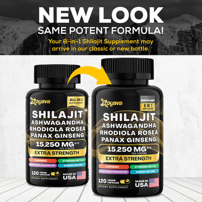 Zoyava Shilajit 9000MG Radiant Health Blend Ashwagandha 2000MG Rhodiola Rosea Zoyava