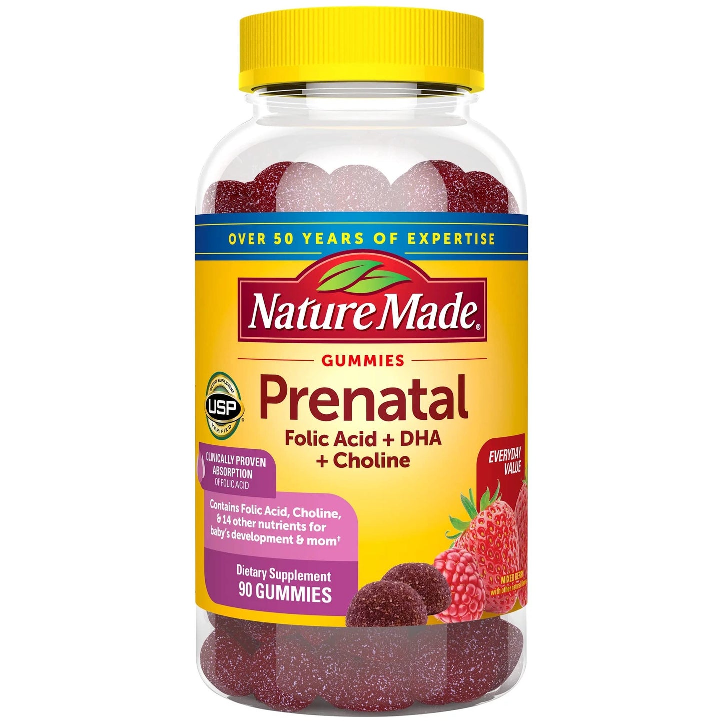 Nature Made Prenatal Gummies with DHA and Folic Acid Dietary Supplement Prenatal Health Generic