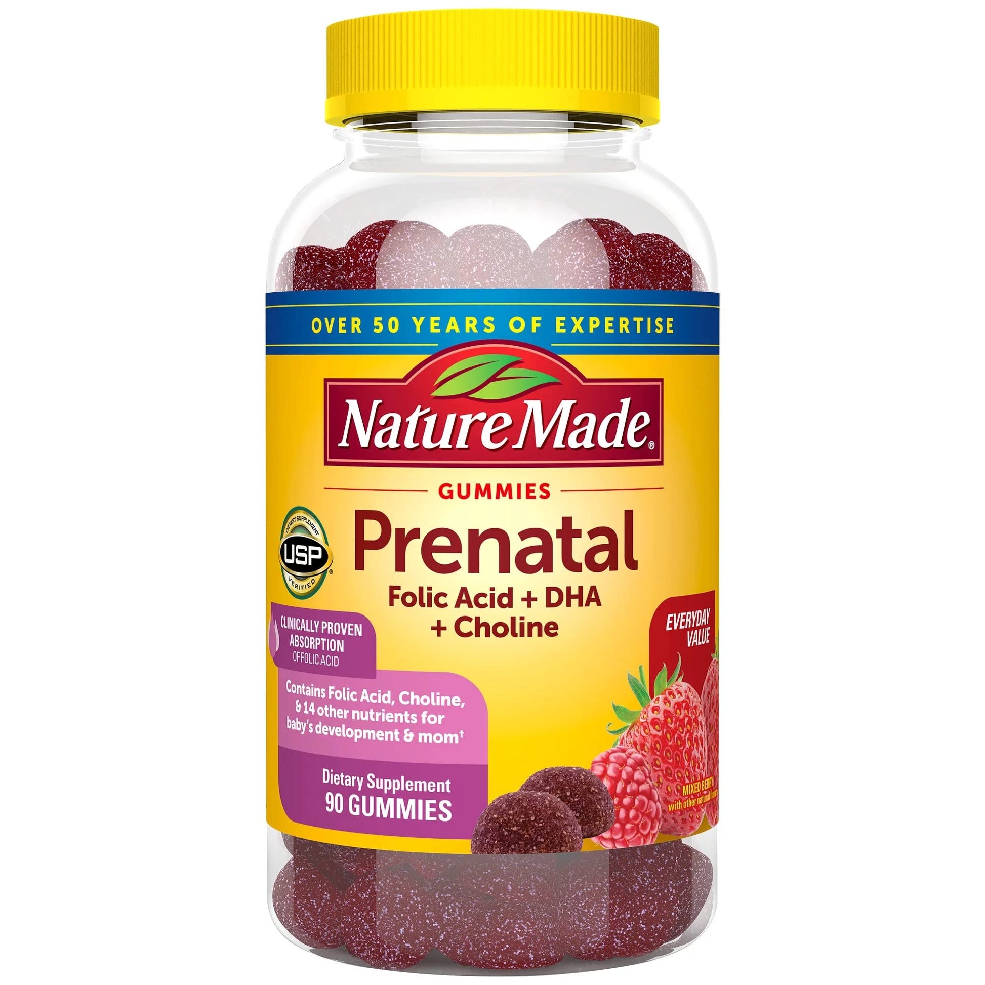 Nature Made Prenatal Gummies with DHA and Folic Acid Dietary Supplement Prenatal Health Generic