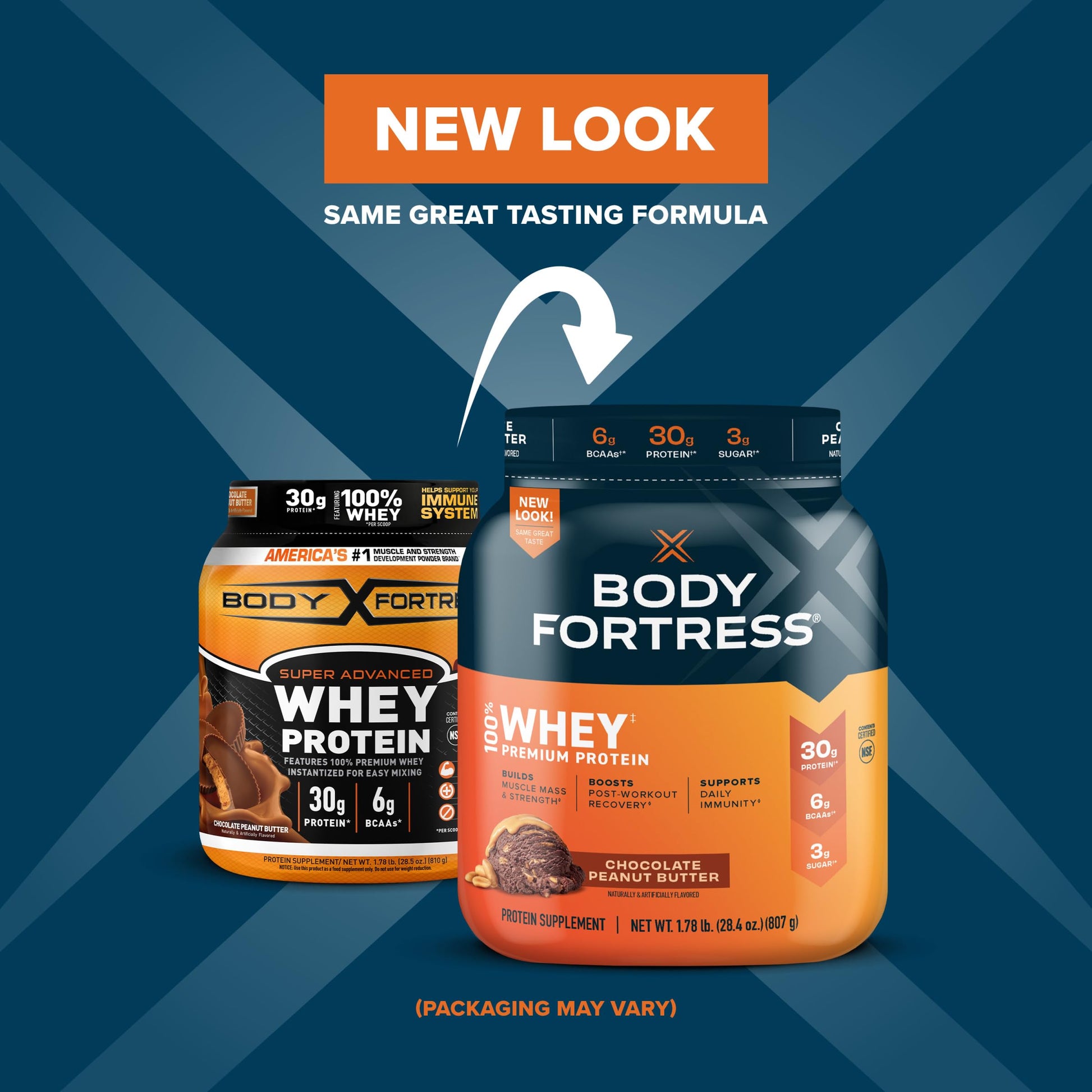 Body Fortress 100% Whey, Premium Protein Powder, Chocolate Peanut Butter, 1.78lbs Body FortressBuy Supplements Australia