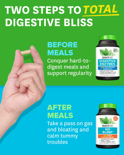 Zenwise Health Digestive Bliss Bundle - Digestive Enzymes, NO BLØAT Zenwise Health