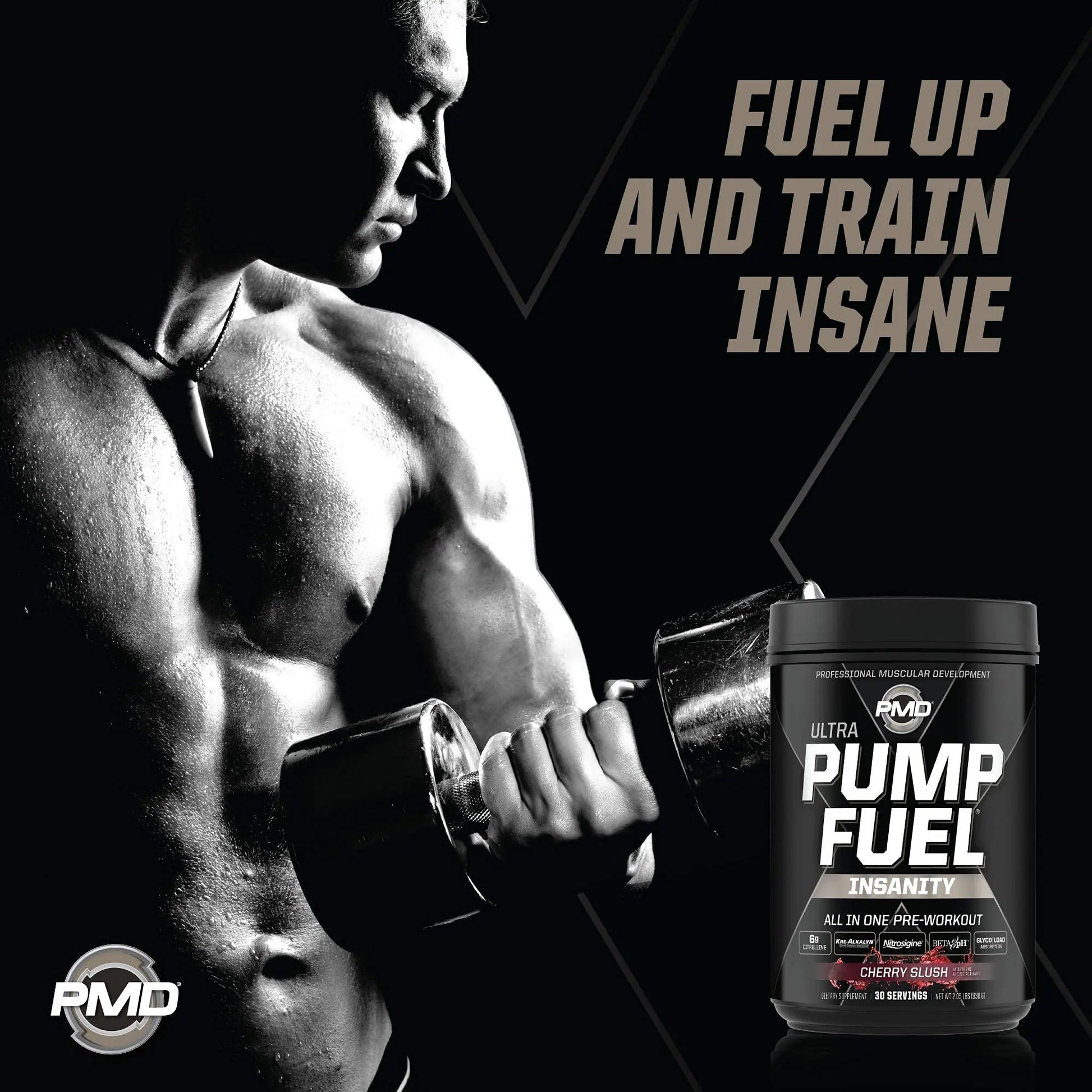PMD Sports Ultra Pump Fuel Insanity - Pre Workout – Cherry Slush (30 Servings) PMD