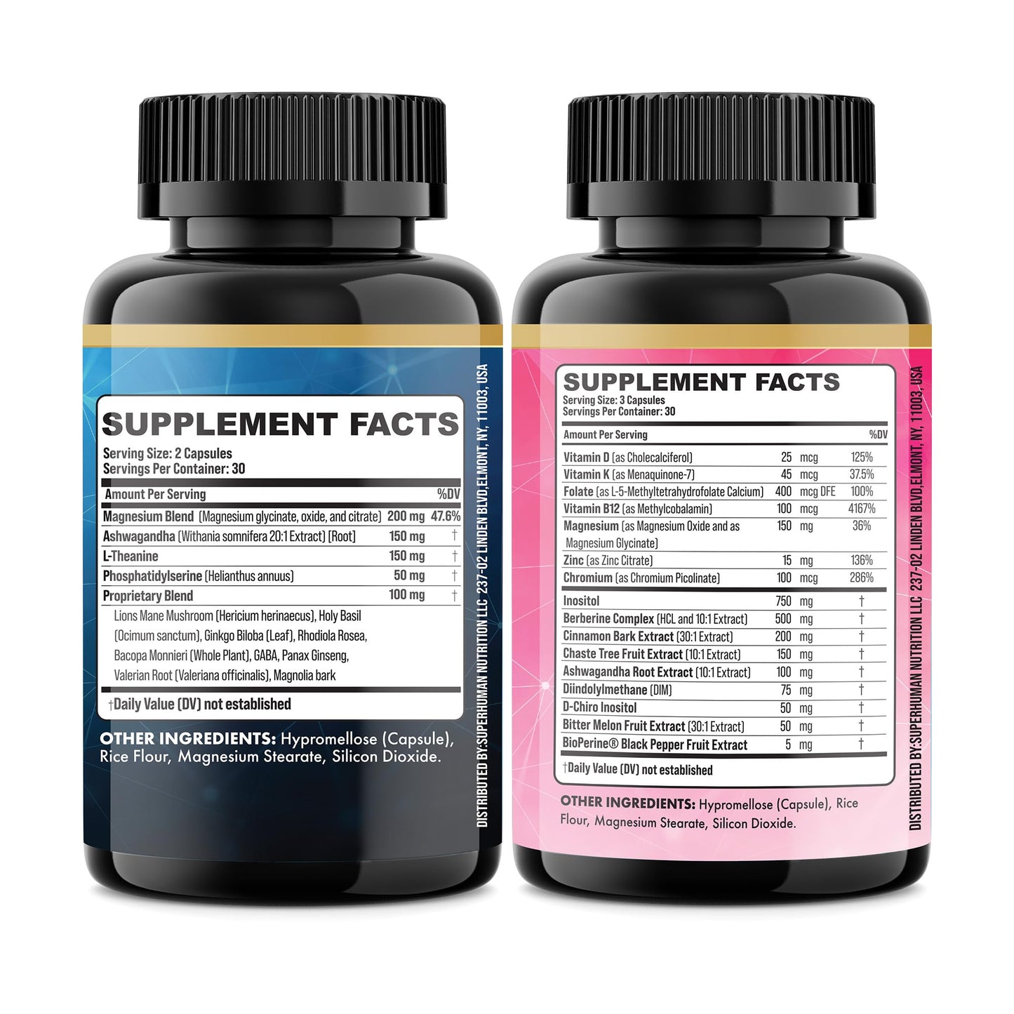 Parrox Cortisol & Myo-Inositol Supplement Bundle, Soothe & Smooth Bundle, 13-in-1 Cortisol Balance, Magnesium, Ashwagandha, L-Theanine, D-Chiro Inositol, Folate, Berberine, Chasteberry (150 Capsules) ParroxBuy Supplements Australia