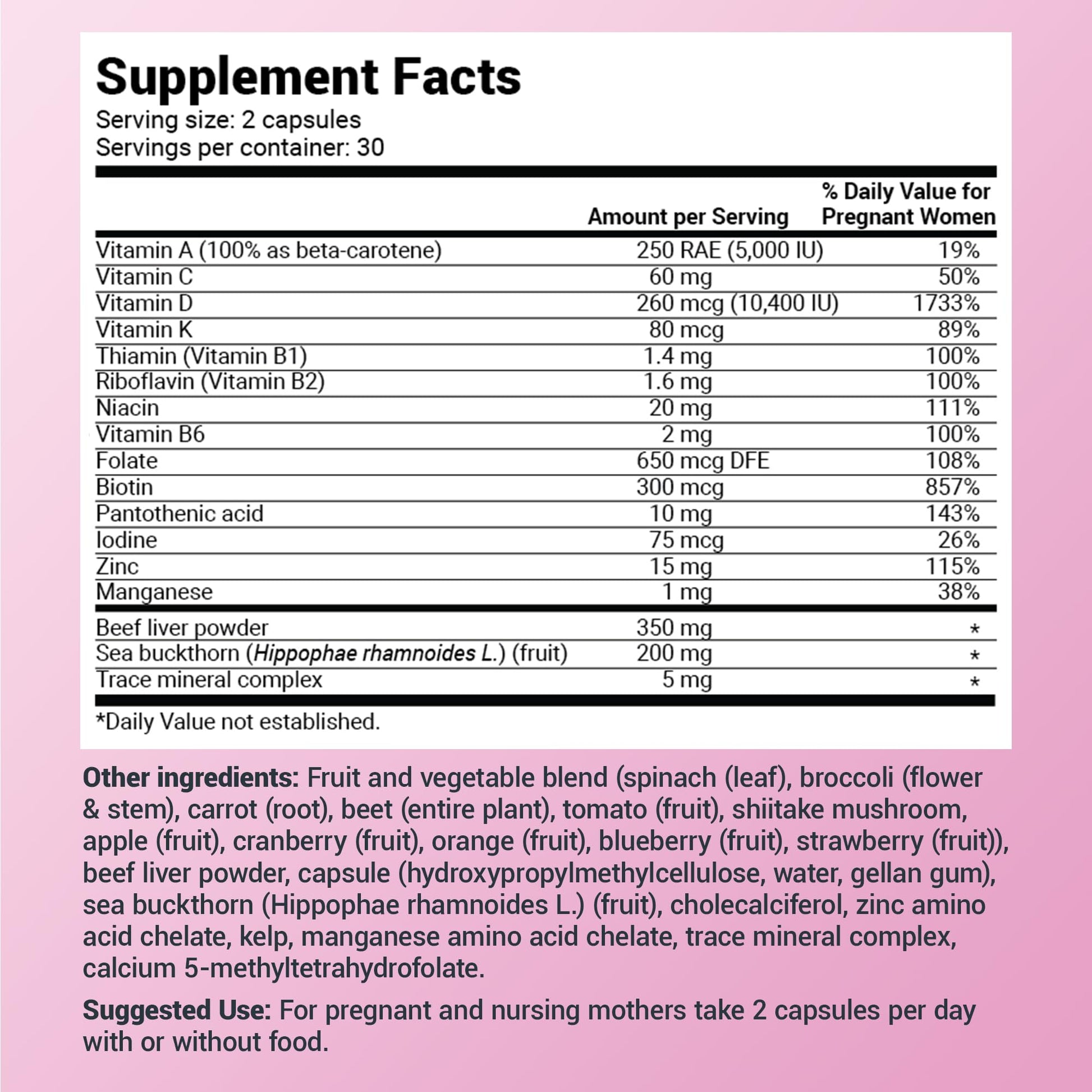 Dr. Berg Natural Prenatal Vitamins for Women (Pregnant & Nursing) - Prenatal Vitamins Dr. Berg Nutritionals