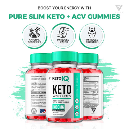 (3 Pack) Keto IQ KetoIQ Keto ACV Gummies, Keto IQ ACV Gummies Advanced Weight Loss Fyvus