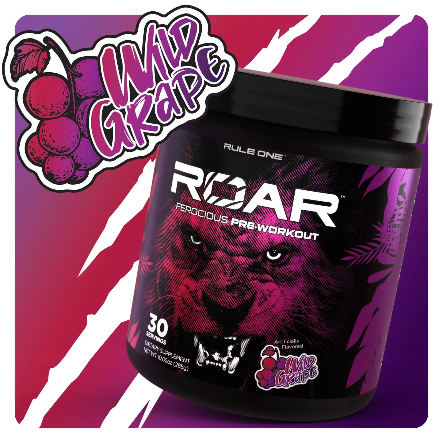 Rule 1 R1 Roar, Wild Grape - 10.05 oz - Pre-Workout Powder - with Creatine, Beta-Alanine Rule 1 Proteins
