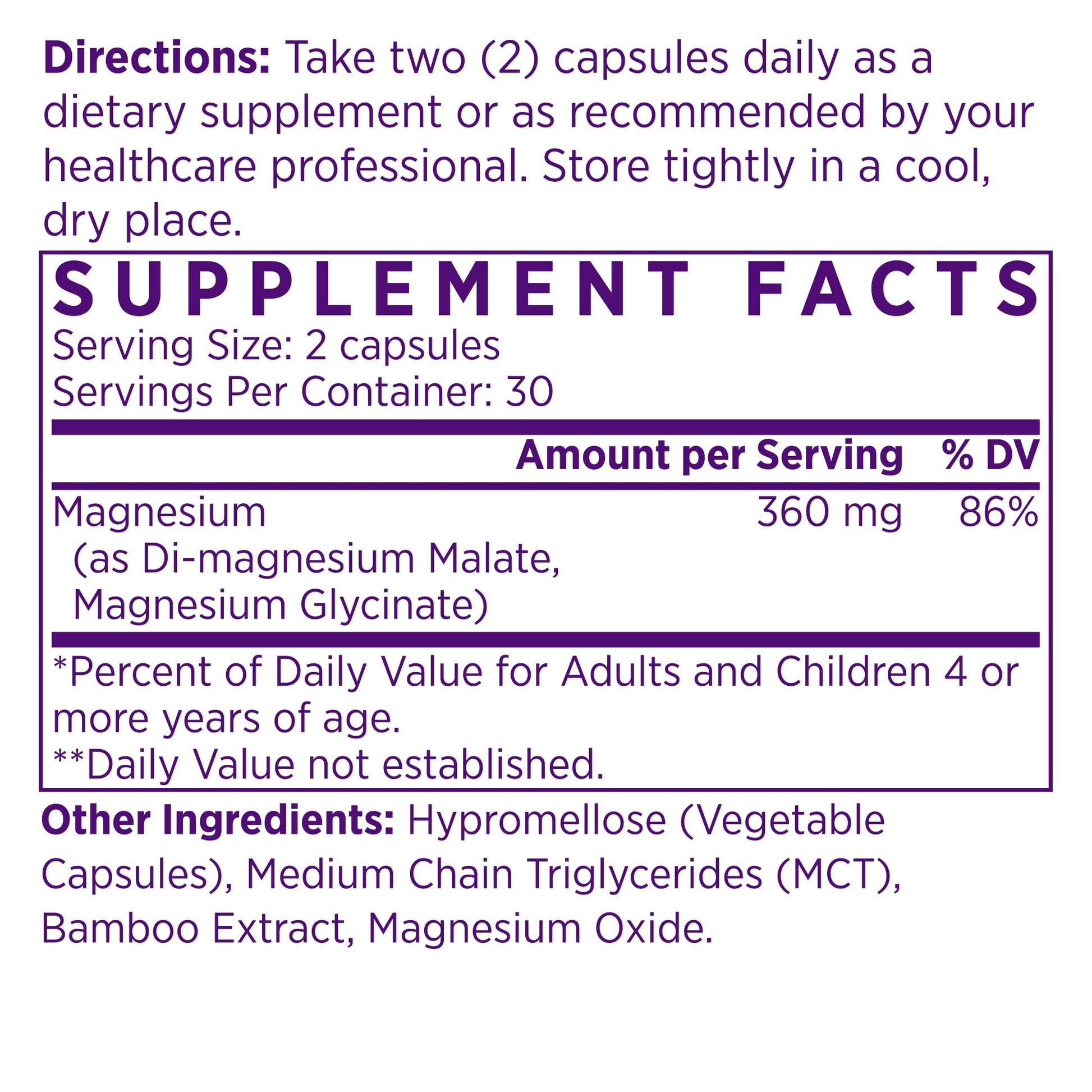 NAOMI Mighty Mg Magnesium Glycinate & Malate Complex 360mg, High Absorption Formula, Elemental Magnesium Supports Heart Health, Strong Bones, Better Sleep, Gluten-Free, Non-GMO, Vegan, 60 Veggie Caps NAOMIBuy Supplements Australia