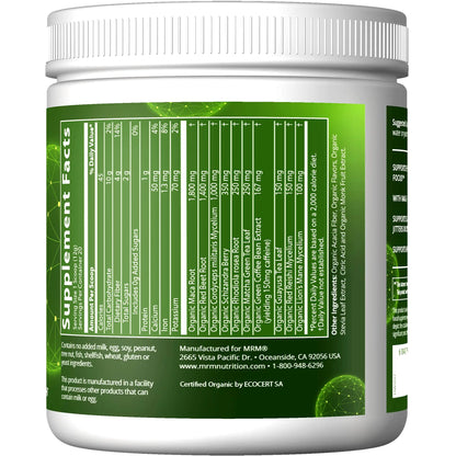 MRM Nutrition Organic Pre-Workout Powder | Black Cherry Flavored | Superfoods MRM