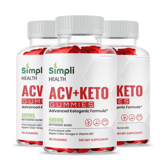 (3 Pack) Simpli Health ACV Keto Gummies, Maximum Strength Gold Nutra