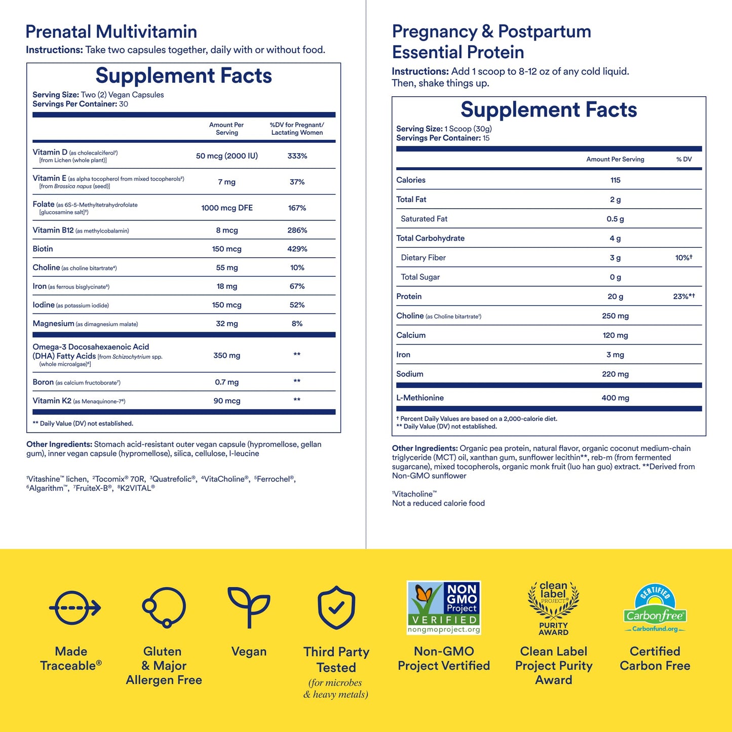Ritual Prenatal Multivitamin and Protein Duo with Prenatal Vitamins and Organic Vanilla Protein Ritual
